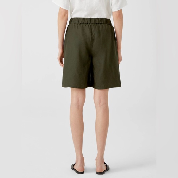 Eileen Fisher Organic Linen Drawstring Shorts Black Size Large - Picture 4 of 12